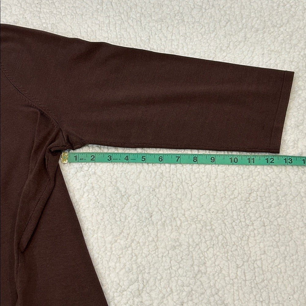 Pendleton Silk Blend 3/4 Sleeve Sweater size XL Brown Minimalist Neutral - Picture 14 of 16